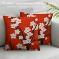 thumbnail image 3 of COMIO  Floral Throw Pillow Cover Red Black and White Cherry Blossoms Square Decorative Throw Pillow Cushion Case for Home Couch Living Room Bed Sofa Car Pillowcase, 3 of 5