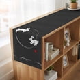 thumbnail image 6 of Table Runners 72 Inches Long Dress Scarves, Black Modern Farmhouse Kitchen/Dining Table Runner, Coffee Tablerunners, Farmhouse Rabbit Abstract Art 18x72 Inch, 6 of 9