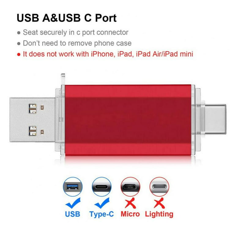 USB C Flash Drive DISAIN 32GB 2 in 1 OTG USB 3.1 to USB C Memory Stick  Durable Metal USB C Thumb Drive Compatible with MacBook Pro Air, Type C