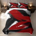 thumbnail image 2 of Erosebridal Modern Abstract Artwork Twin Quilt Set, Black Red Stripes Twin Coverlet Set, Gray Reversible 2pcs 1 Bedspread and 1 Pillowcase, 2 of 7