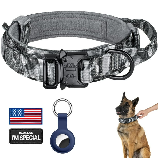 Collar táctico para perros DAGANXI ajustable de nailon con asa XL