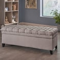 thumbnail image 3 of GZXS 50-Inch Storage Bench, Flip-Top Ottoman with Comfortable Fabric Upholstered Seating & Wood Legs, for Living Room/Foyer/Hallway, Light Gray, 3 of 8