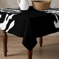thumbnail image 4 of Coral Black Table Cloth Waterproof Tablecloths, Coastal White Ocean Marine Nautical Beach Tablecloth Dining Table Cover for Kitchen Party Tabletop Outdoor, Square Tablecloth 60x60 Inch, 4 of 9