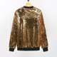 thumbnail image 2 of Moda mujer lentejuelas abrigo chaqueta de bombardero de manga larga con cremallera ropa de calle cas Tomshoo Dorado/M, 2 of 7