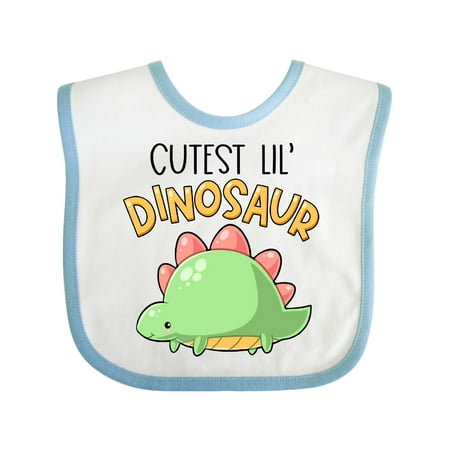 

Inktastic Cutest Lil Dinosaur with Cute Stegosaurus Gift Baby Boy or Baby Girl Bib