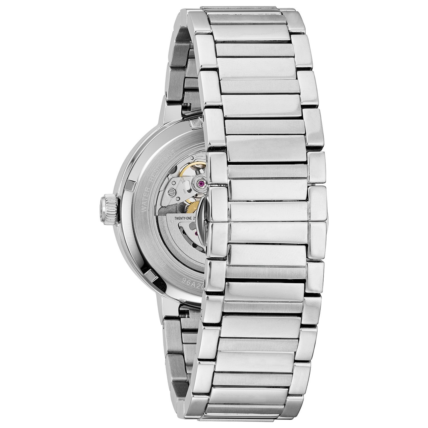 Bulova Mens Silver Tone Blue Dial Automatic Bracelet Watch 96A204 - image 4 of 4