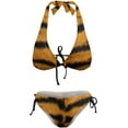 thumbnail image 5 of CROPD Women's Sexy Triangle Bikini Sets Halter Padded Top Tiger Print Bathing Suits, 5 of 6