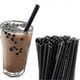 thumbnail image 1 of 100pcs Disposable Plastic Drinking Straws Black Boba Bubble Tea Straw Tubes, 1 of 4