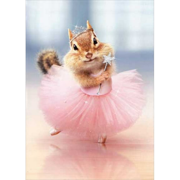 Avanti Press Chipmunk Ballerina Funny / Humorous Birthday Card
