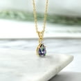 thumbnail image 4 of Gem Stone King 18K Yellow Gold Plated Silver Green Mystic Topaz and White Topaz Pendant Necklace for Women (1.69 Cttw, Gemstone Birthstone, Pear Shape 9X6MM, with 18 inch Chain), 4 of 4