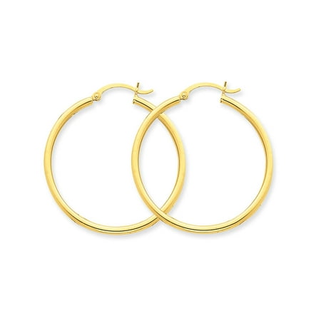 Hoop Earrings In 10k Yellow Gold 1 Inch Mm Hoop Earrings In 10k Yellow Gold 1 Inch Mm