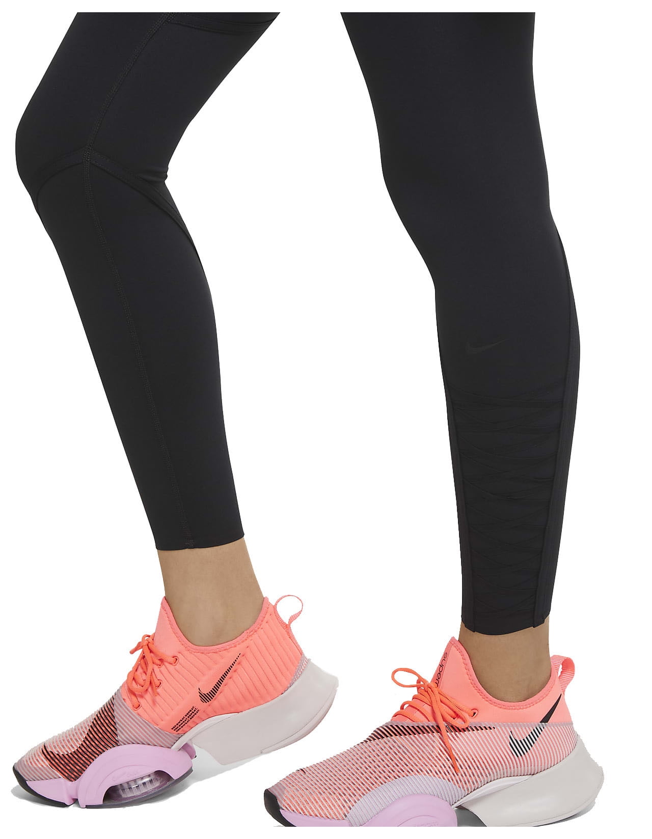 Nike Women's One Luxe Mid Rise 7/8 Laced Legging (Black, X-Large) 
