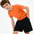 thumbnail image 6 of FRSASU Boys Athletic T-Shirts Casual Solid Color Short Sleeve Loose Crew Neck Pullover Workout Tee Tops for 5-15 Years Orange, 6 of 9