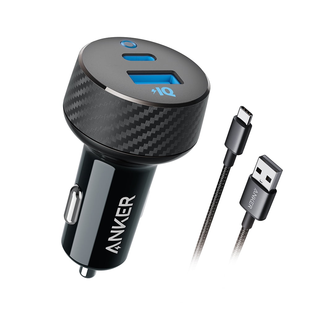 Anker PowerDrive C2 27W USB-C Car Charger Combo with USB- A- C 6ft cable