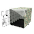 thumbnail image 3 of Fruits Dog Crate Cover, Sliced Tasty Fresh Fruit Rhythmic Pattern on Striped Background, Easy to Use Pet Kennel Cover Small Dogs Puppies Kittens, 7 Sizes, Almond Green Dark Coral, by Ambesonne, 3 of 6