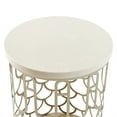 thumbnail image 3 of La Marisia Marble Chairside Table - Creamy Pearl/Champagne, 3 of 7