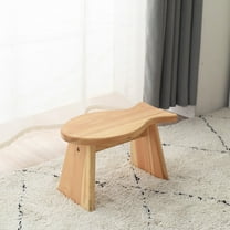 NICEXMAS Portable Step Stool Wood Light Brown 1Pack for Foot Resting