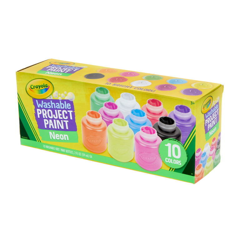 Crayola Washable Kids' Paint Set, 10-Colors, Neon 