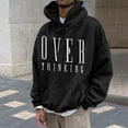 thumbnail image 2 of Lilgiuy Men's Hoodie Letter Printed Pullover Long-sleeved Top Hooded Sweatshirts for New Year Christmas Halloween, 2 of 5