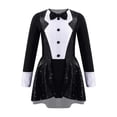 thumbnail image 4 of DPOIS Girls Shiny Sequins Leotard Dress Circus Ringmaster Cosplay Costume Black 6, 4 of 7
