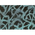 thumbnail image 1 of Ahgly Company Machine Washable Indoor Rectangle Abstract Turquoise Blue Modern Area Rugs, 2' x 4', 1 of 4