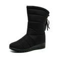 thumbnail image 4 of SIMANLAN Comfy Warm Winter Boots For Women Wedge Heel Faux Fur Lined Indoor Outdoor Boots Soft Antiskid Mid-calf Casual Shoes, 4 of 6