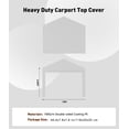 thumbnail image 2 of Lot de 2 Portes à Fermeture Éclair Robustes pour Abri d'Auto Ou Garage Extérieur, Bâche de Remplacement Imperméable et Résistante aux UV, Convient aux Abris de 13 X 20 à 13 X 25 Pi, Portes Seulement, Jaune Blanc Gris, 2 of 3