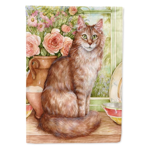 Carolines Treasures CDCO0236GF Maine Coon Cat by Debbie Cook Flag Garden Size Small multicolor