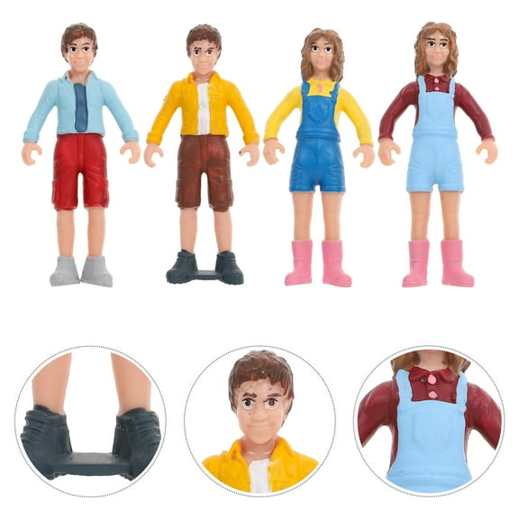 IDEANATEGRATE Dollhouse Characters Child 1 Set Imitated People Figurines Assorted Color PVC Realistic Design 8X0.39In