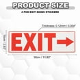 thumbnail image 2 of Uxcell 4Pcs Exit Signs with Right Arrow Signs Stickers,11.8x3.93 Inch Vinyl Self-Adhesive Sticker Paper for Indoor Outdoor Business Office Warehouse Workplace Stores,Red, 2 of 6