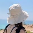 thumbnail image 6 of CoCopeaunts Women Bucket Hat with Bow Lace Up Spring Summer Cotton Visor Foldable Portable Outdoor Beach Female Fishermen Hat, 6 of 8
