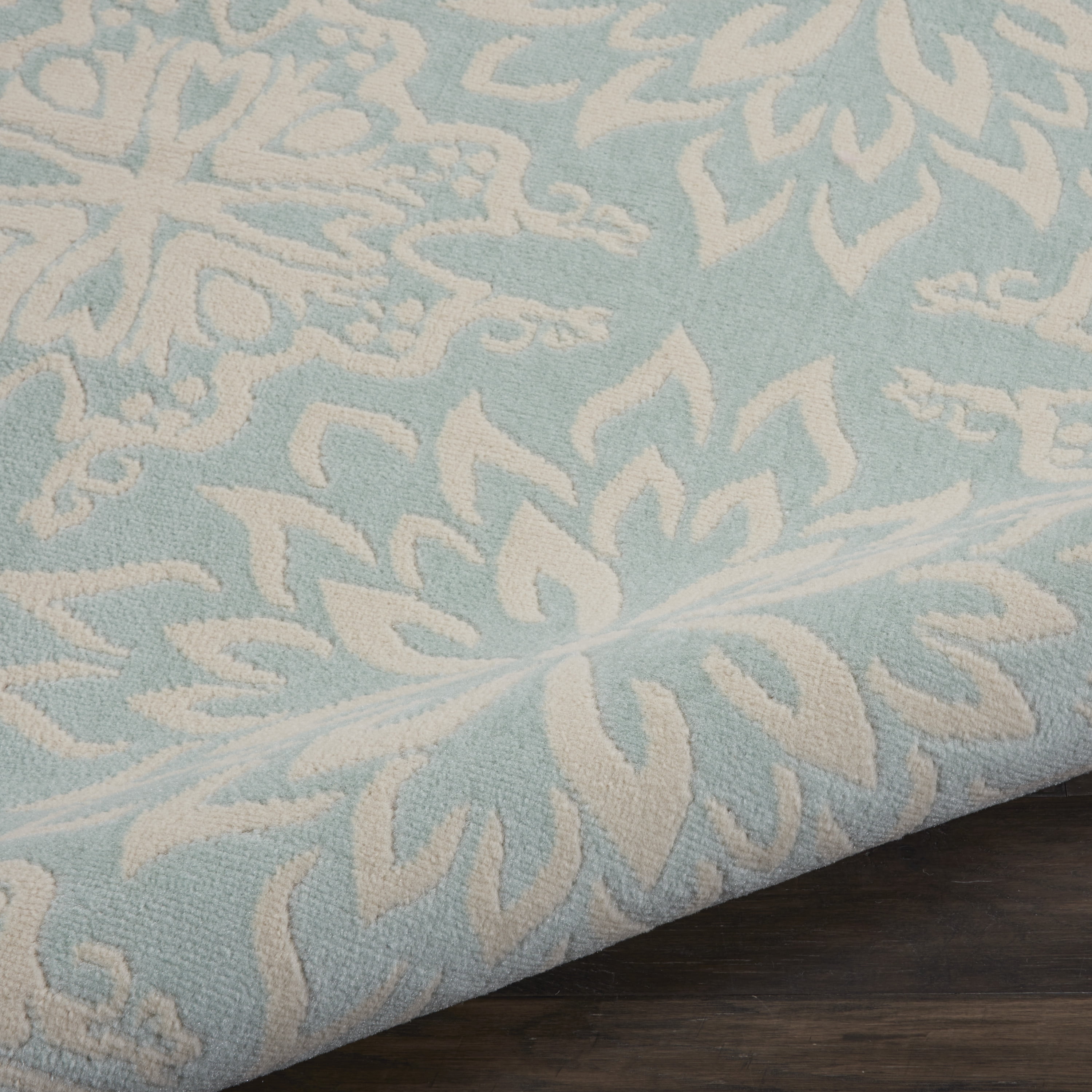 Nourison Bliss Modern Floral Ivory/Green 7'10" x 9'10" Area Rug, (8' x 10')
