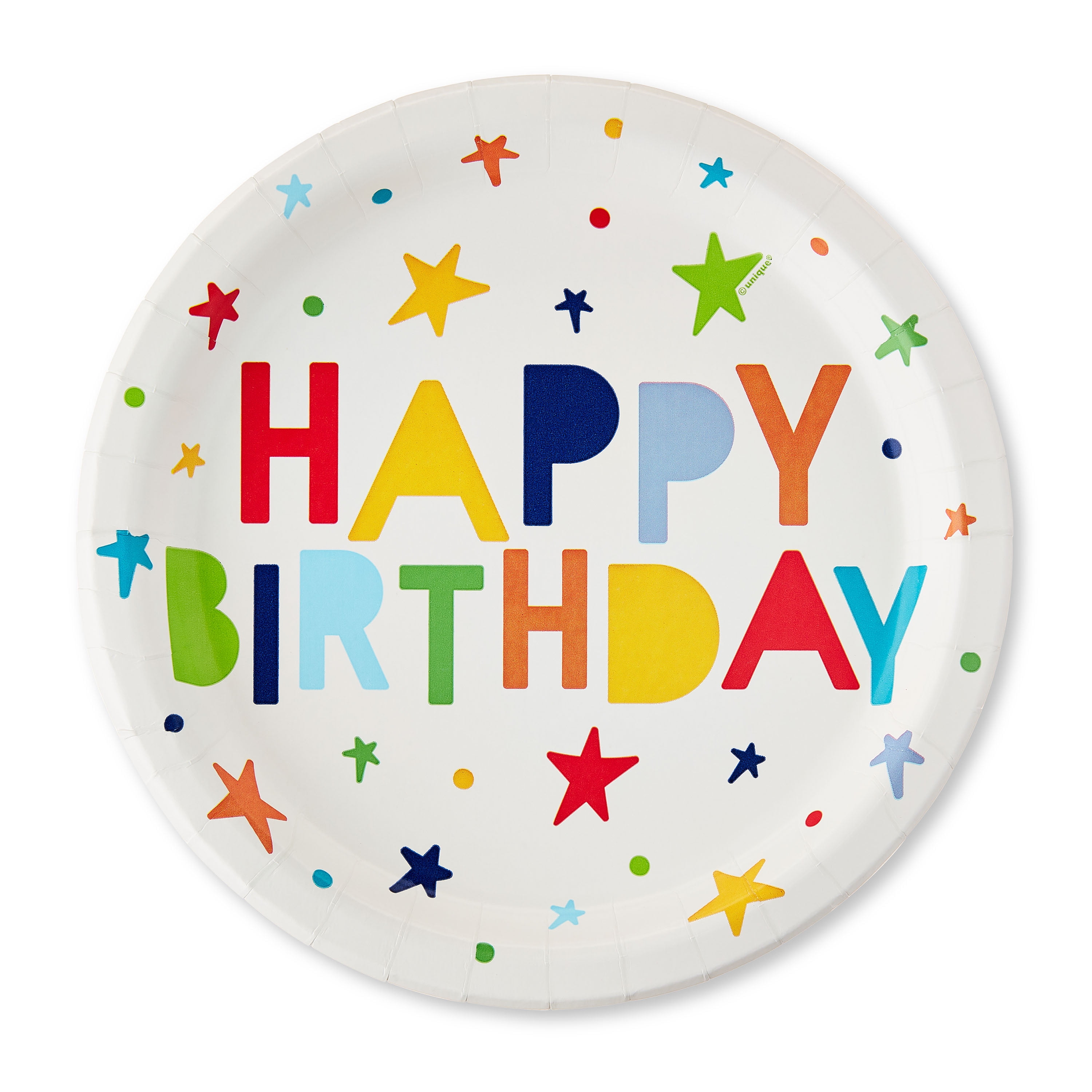 (6 pack) Happy Birthday Disposable Paper Plates, 9", Multicolor, 10 Count, by Way To Celebrate