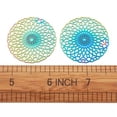 thumbnail image 3 of U8MO 50pcs Multi-color 201 Stainless Steel Filigree Pendants Dangle Charms 35~98.5mm-Flat Round, 3 of 6