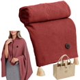 thumbnail image 1 of Heated Shawl Wraps for Women, Upgrade 59 * 31.5 in Portable Heated Shawl, Portable Heated Blanket Shawl with 3 Heat Settings & 8 Heat Zones, Fast Heating for Home, Office, Car, Camping (Red), 1 of 1