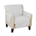 thumbnail image 4 of Linery & Co. Reversible Couch Cover Quilted Pet Furniture Protector Slipcover - Chair White / Stone Gray, 4 of 5