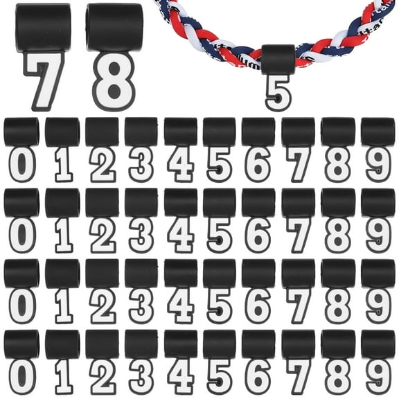 Silicone Number Pendants for DIY Jewelry, 50 Pcs Soft Baseball Sports Charms for Personalized Rope Necklaces, Team Number Craft Supplies