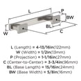 thumbnail image 3 of Amerock Triomphe 3-3/4 inch (96mm) Center-to-Center Satin Nickel Cabinet Pull - 10 Pack, 3 of 4