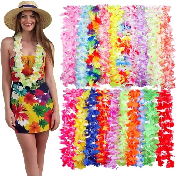 Collar de flores tropicales Hawaiian Leis TSMJUWND, 50 unidades FunToy FunToy