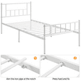 thumbnail image 3 of Yaheetech Basic Metal Platform Bed with Headboard and Footboard, Twin, White, 3 of 7