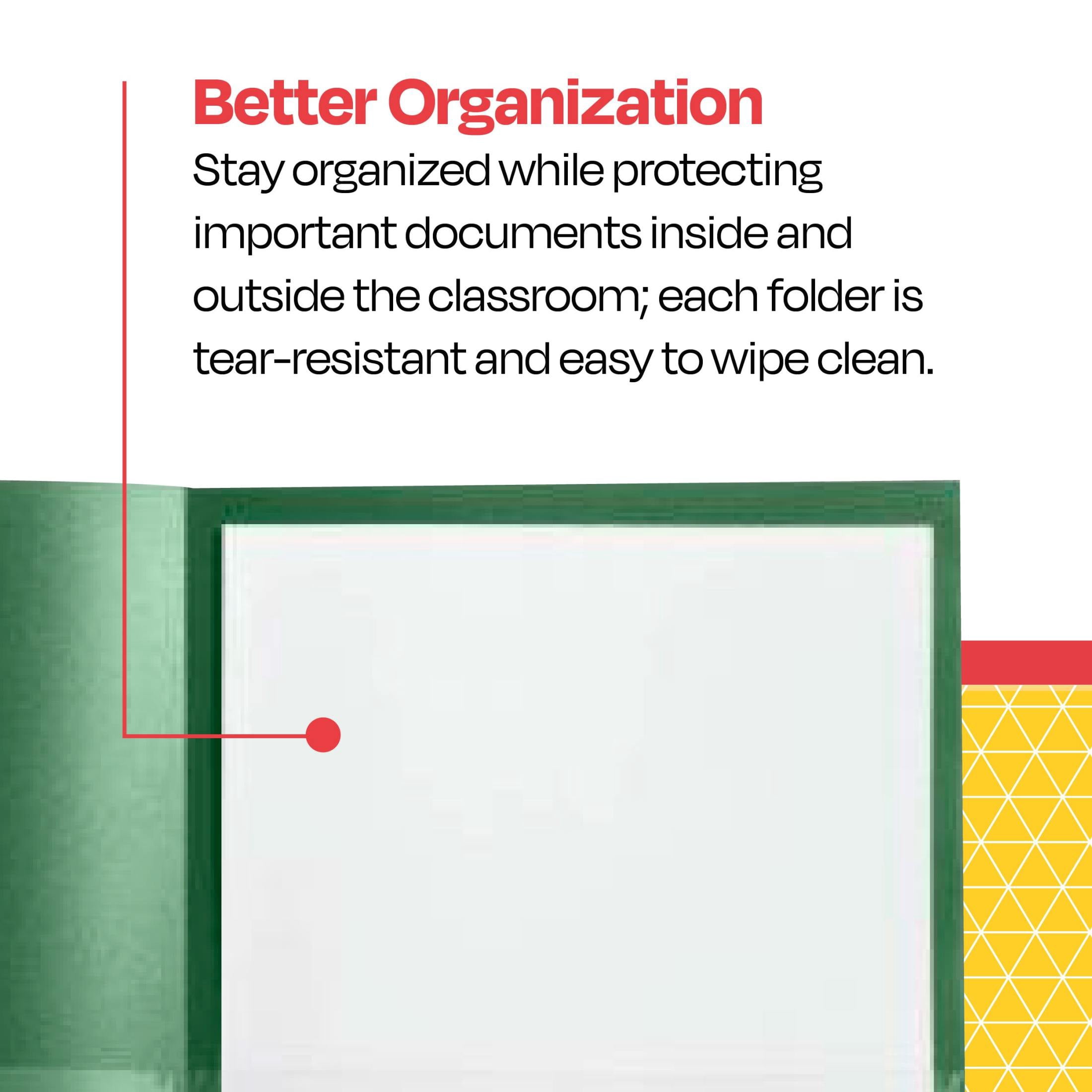 School Smart 1540642 Take Home Heavy-Duty Folder, Green - Pack of 24