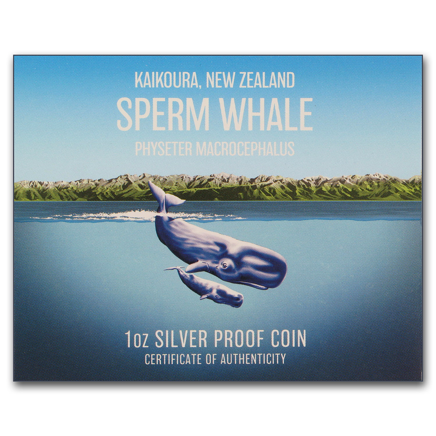 Silver $1 Proof Coin New Zealand 2018 1 OZ Sperm Whale 