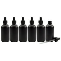 Cornucopia Brands 4oz Black Glass Dropper Bottles (6-Pack), Refillable Glass Eye Dropper Containers for Essential Oils, Cosmetics, and Cooking