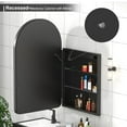 thumbnail image 3 of Hironpal Vintage-Style Illuminated Medicine Cabinet with Storage,Bathroom Storage Cabinet with 20"x 32" Metal Frame Arched Mirror,Recessed or Surface Mount, 3 of 9