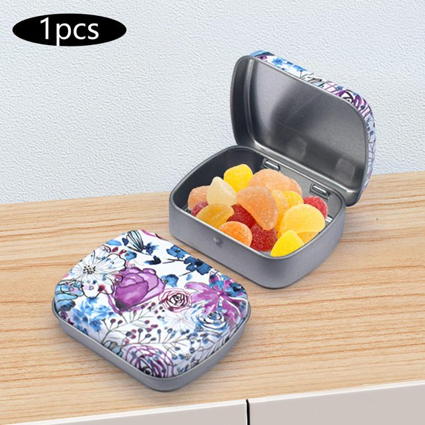 4x Caja de Lata Pequeña con Tapa, Caja de Almacenamiento Vacía