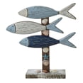 thumbnail image 4 of Escultura de pez de madera sobre pedestal. Estatua de pez. Adorno coleccionable. Regalo para escritorio. Estilo A, 4 of 9