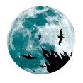 thumbnail image 3 of Calcomanía autoadhesiva de Halloween, calcomanía fluorescente, ventana, pared, luna luminosa, decoración de fiesta, cuervo, parca, calabaza Kits de decoración para fiestas Castillo de la luna Inteprter HA007272-07, 3 of 6