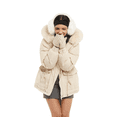thumbnail image 3 of PUFFIT Parkas for Women, Mid-Length Womens Winter Puffer Jacket with Fur Hood, Waist Cinch, Warm, Water & Stain Resistant Ladies Coats, 3 of 6