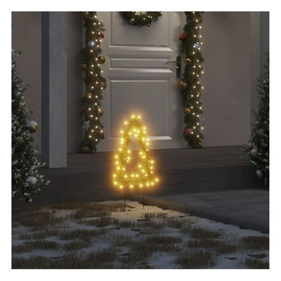 Christmas Light Decorations with Spikes 3 pcs Tree 50 LEDs 11.8"
