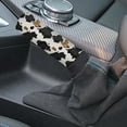 thumbnail image 3 of Renewold Black Beige Cow Print Handbrake Gear Shift Knob Cover 2Pcs Set Universal Fit for Most Vehicles Car Decor Accessories, 3 of 7